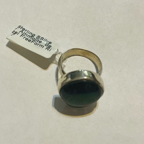 Sterling Silver Ammolite FreeForm Ring Size 7 - Picture 3 of 6